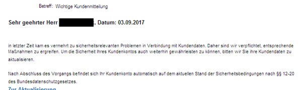 Phishing-Mail Identitätsprüfung Phishing-Mail Identitätsprüfung